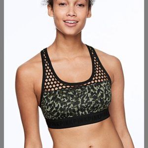 VS PINK Ultimate Unlined Green Leopard Sports Bra